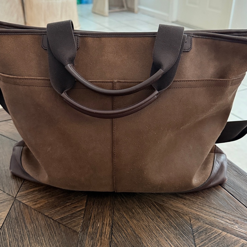 Coach Dark Brown Suede Messenger Bag - Picture 5 of 11